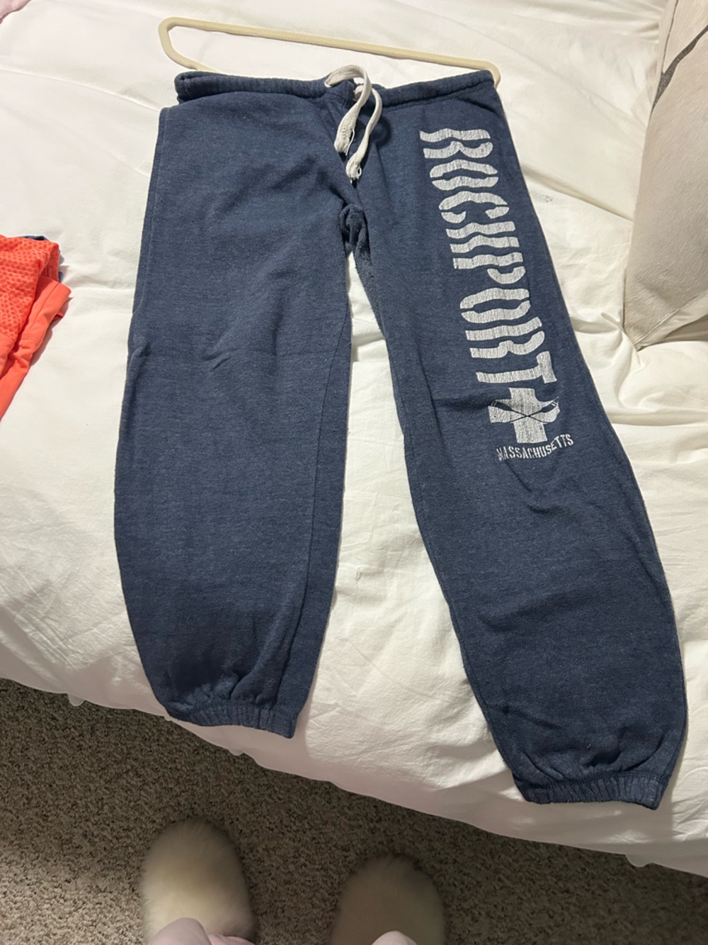 Vintage Navy Sweatpants with White Graphic